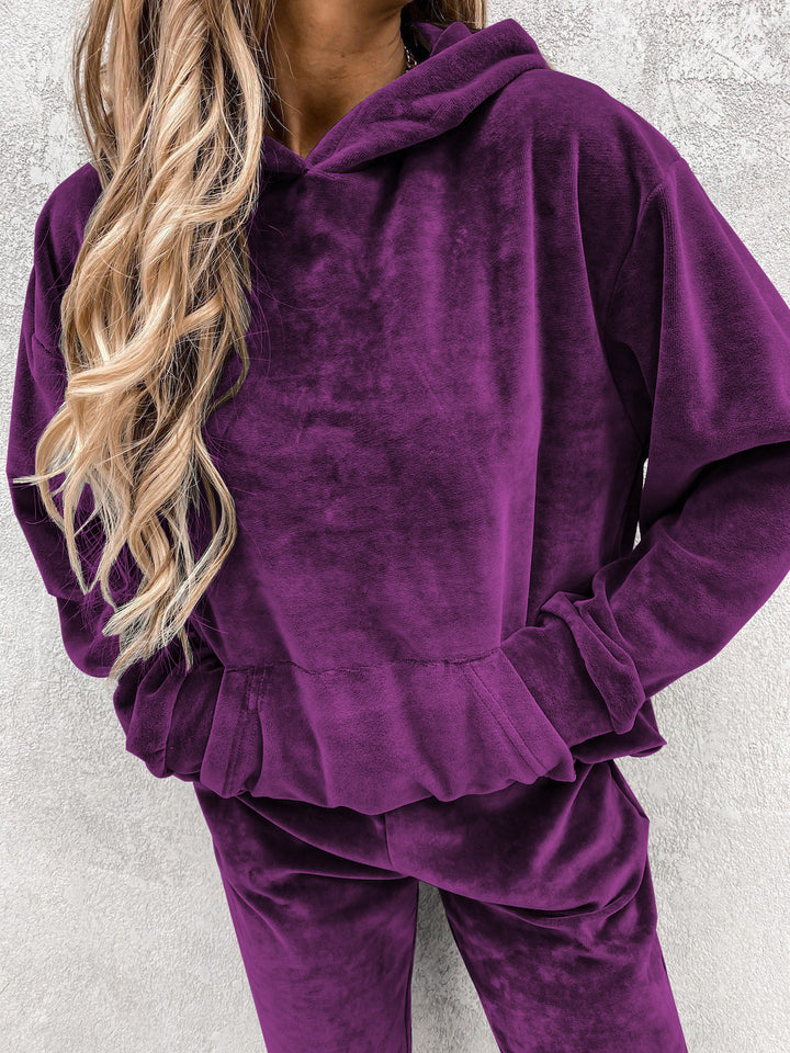 Damen kuscheliges Fleece-Set mit hohem Kragen und elastischen Bündchen Drune
