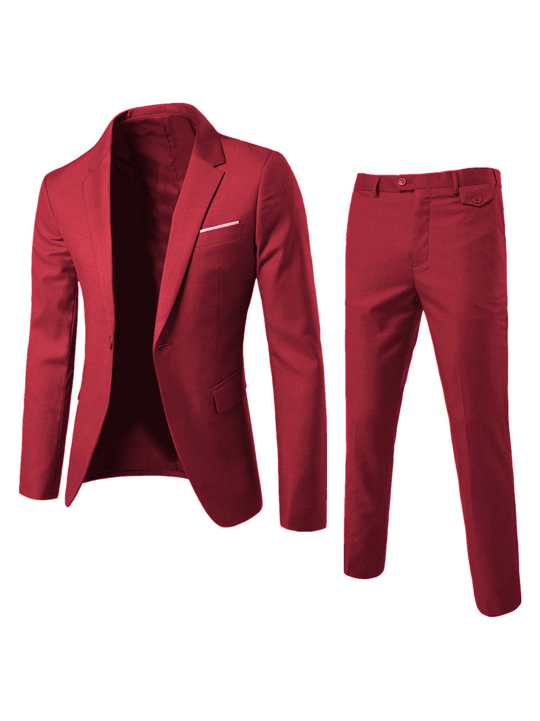 Herren Zweiteiliger Slim-Fit Anzugset mit tailliertem Sakko und schmaler Anzughose Drune