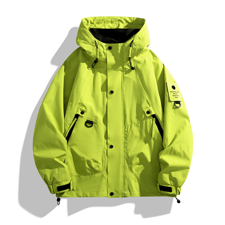 Herren Technische Oversized-Fieldjacke mit wasserabweisender Membran, Utility-Ringen und verdeckter Druckknopfleiste Drune