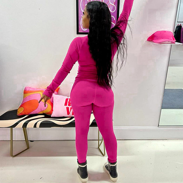 Damen Sportliches Funktions-Set mit langärmligem Oberteil und enganliegender Hose Drune