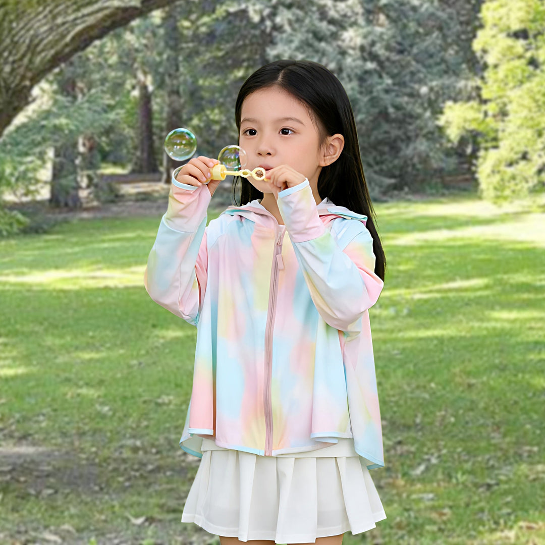 Unisex nan leichte Kinder-Sonnenjacke mit UV-Schutz, Kapuze und wasserabweisendem Funktionsstoff  Drune