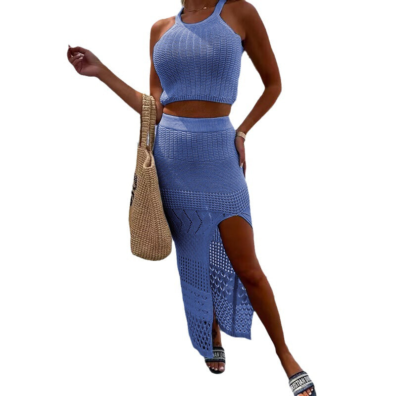 Damen luftiges gestricktes Deux-Pièces-Set Drune