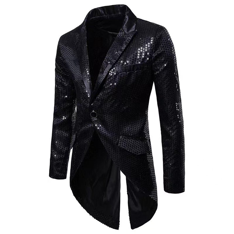 Herren modischer und glänzender Blazer mit schickem Schnitt Drune