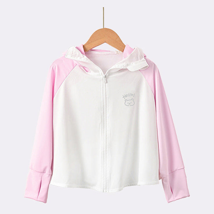 Mädchen Übergangsjacke mit Kapuze und niedlichem Tiermotiv Drune