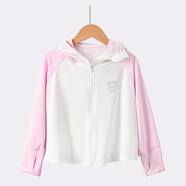 Mädchen Übergangsjacke mit Kapuze und niedlichem Tiermotiv Drune