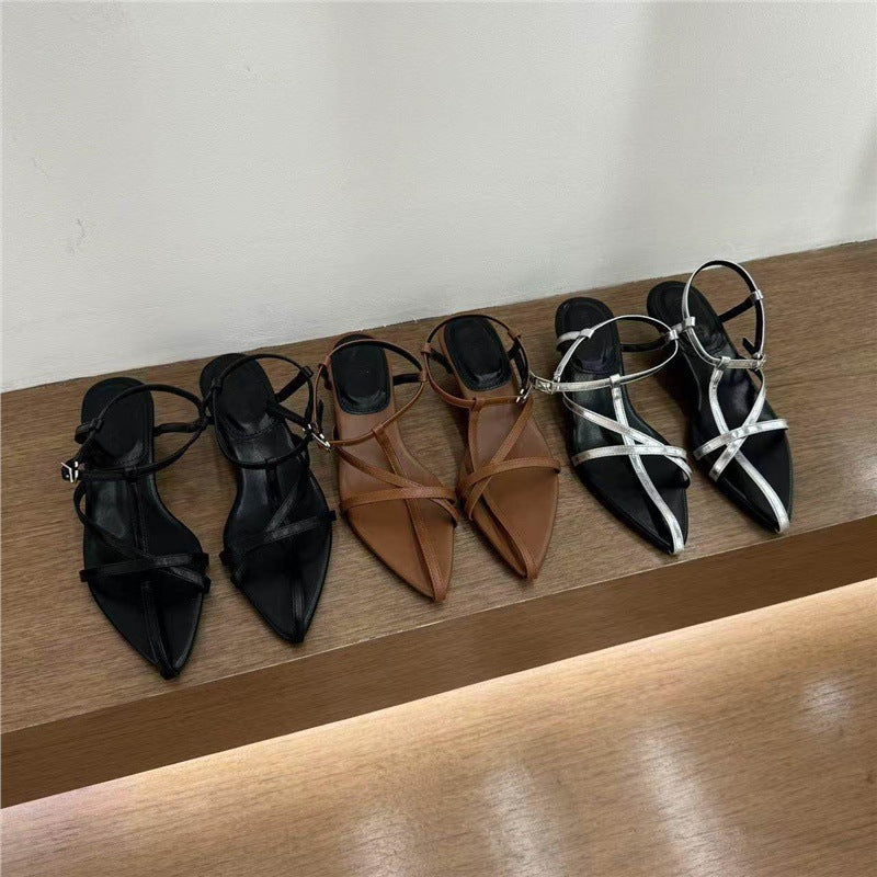 Damen spitze Slingback Sandalen mit elegantem Riemendesign Drune