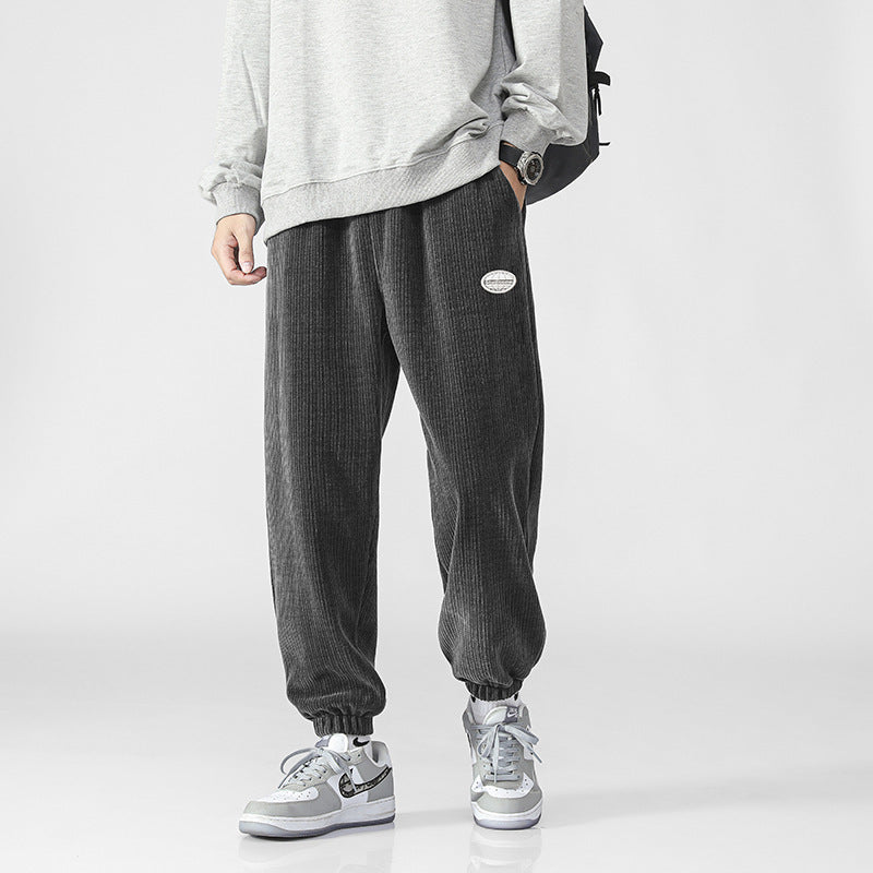 Herren Weiche Cord-Jogginghose im Relaxed-Fit mit elastischem Bund und Bündchen Drune