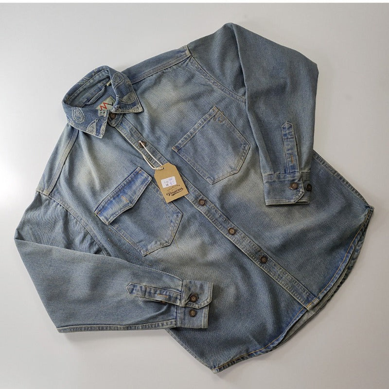 Herren Klassische Denim-Hemdjacke Drune
