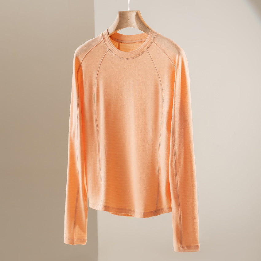 Damen Leichtes Longsleeve-Feinstrickshirt mit Raglanärmeln und Rundhalsausschnitt Drune