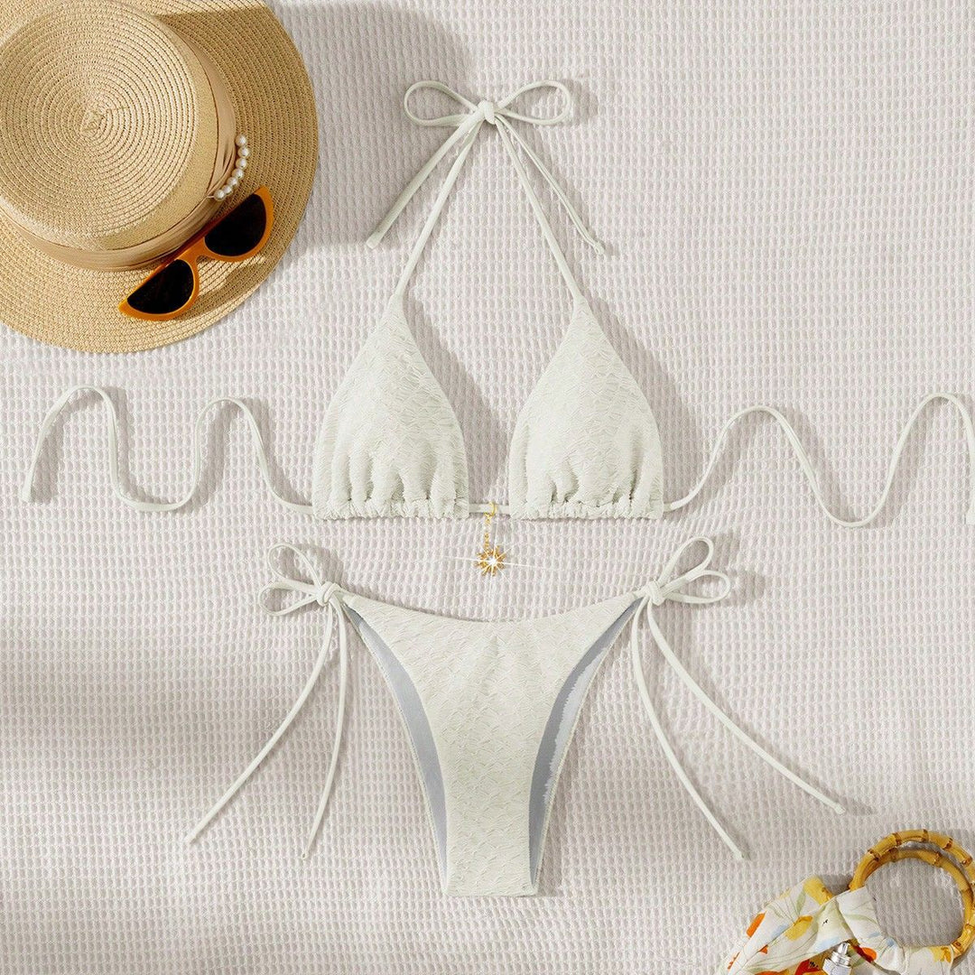 Damen Triangel-Bikini mit zarten Rüschendetails Drune