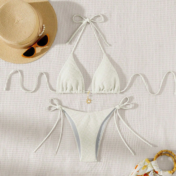 Damen Triangel-Bikini mit zarten Rüschendetails Drune