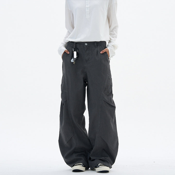 Damen weite Cargo-Hose im Baggy-Stil mit Utility-Taschen Drune
