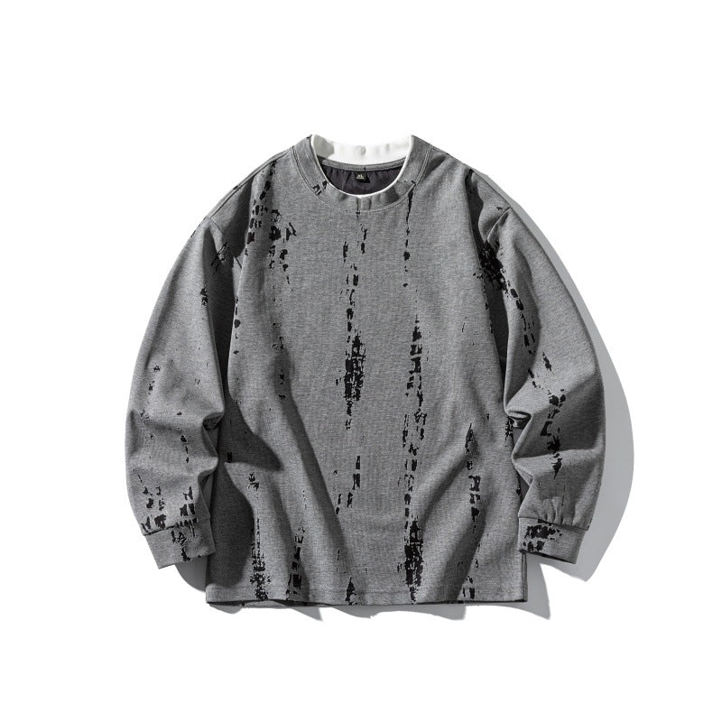 Unisex Oversize-Langarmshirt mit Batik- und Destroyed-Effekt Drune