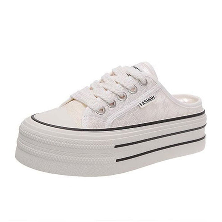 Damen Plattform Sneaker mit luftiger Canvas-Oberfläche und rutschfester Sohle Drune