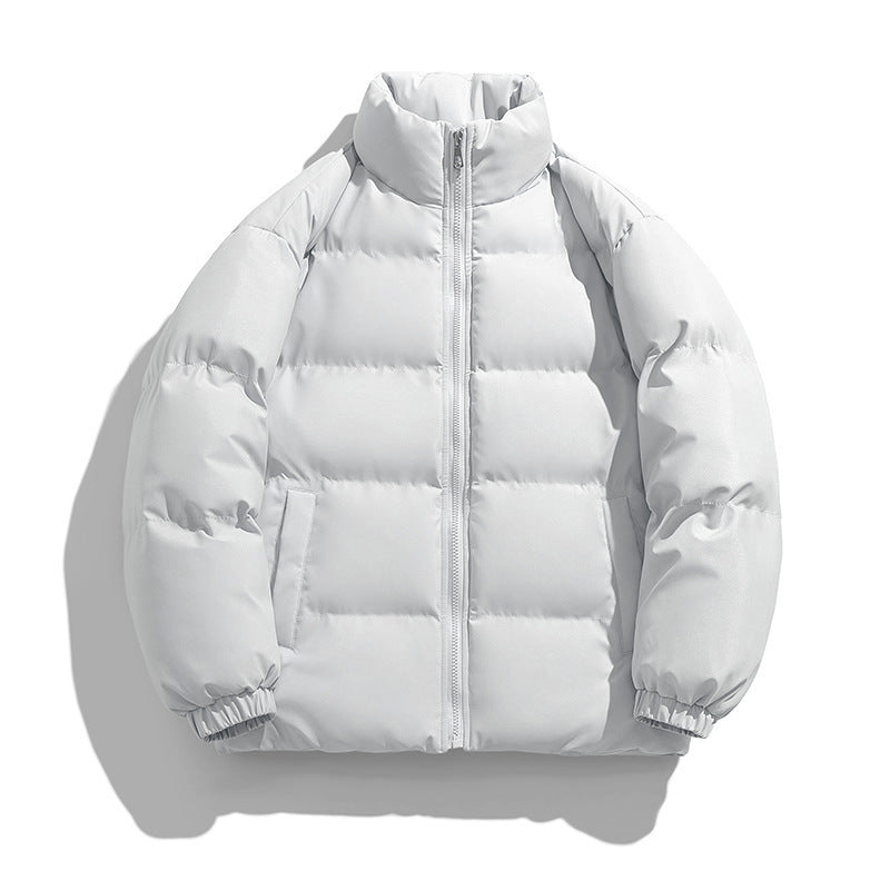 Unisex Leichte gesteppte Daunenoptik Pufferjacke mit Stehkragen und Zwei-Wege-Reißverschluss Drune