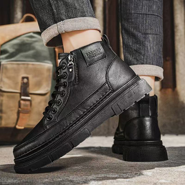 Herren Chunky-Boots mit Reißverschluss, gepolstertem Schaft und profilierter Sohle Drune