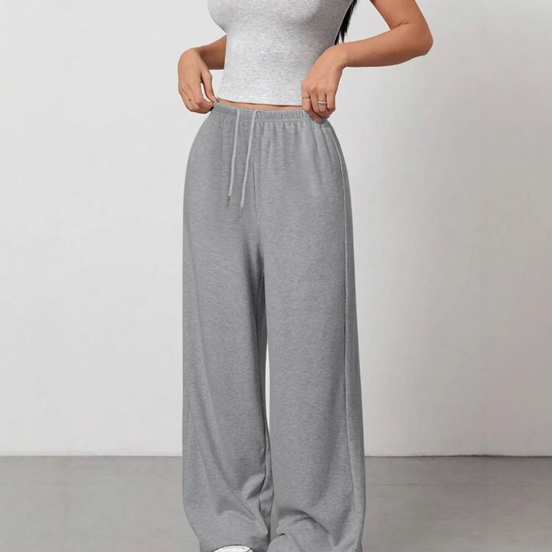Damen Bequeme Lounge-Hose mit weitem Schnitt und elastischem Bund Drune