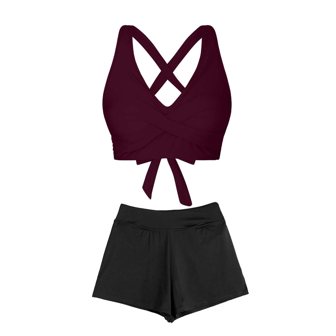 Damen Zweiteiliger Badeanzug mit floralem Design Drune