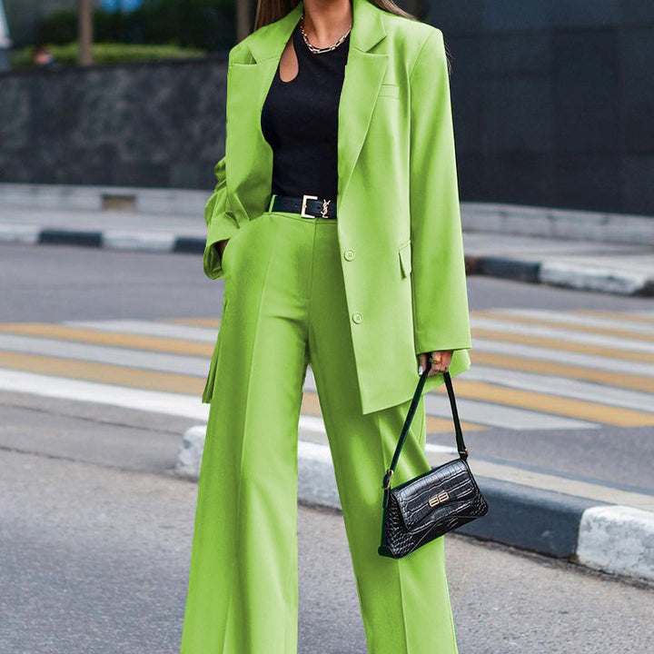 Damen Oversized Blazer und weite Hose Kombination Drune