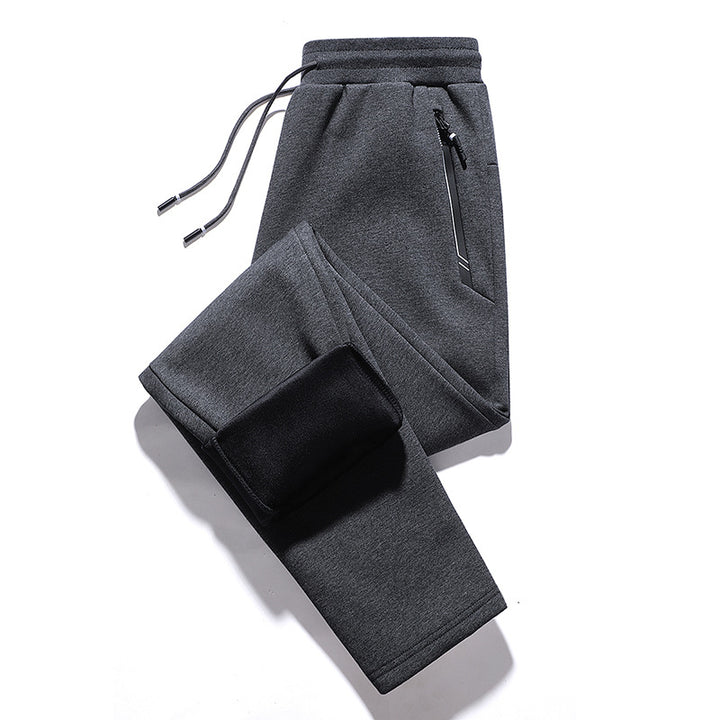 Herren Thermo-Fleece-Jogginghose mit angerauter Innenseite, Reflektierenden Reißverschlusstaschen und Kordelbund Drune