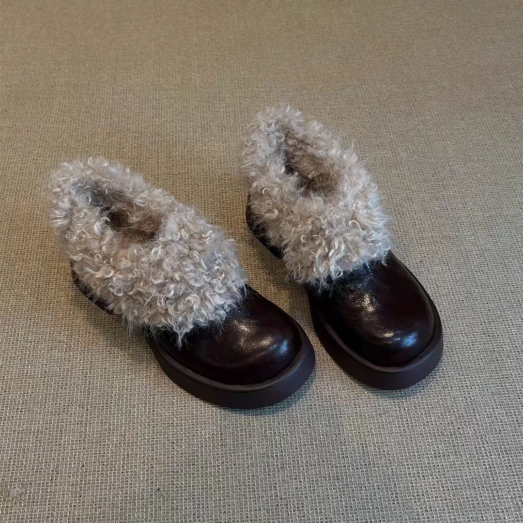 Damen Schicke und praktische Stiefeletten mit Kunstpelz Drune