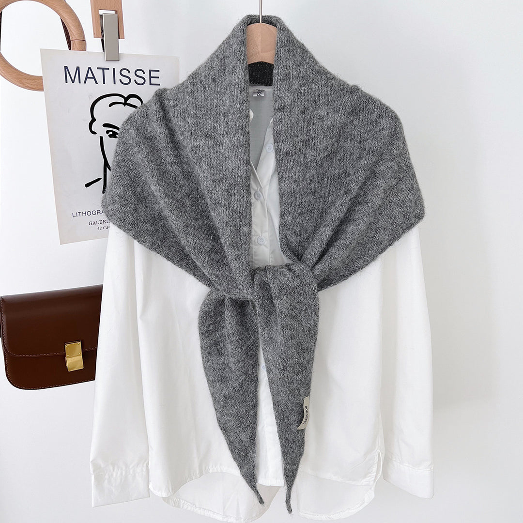 Damen Kuscheliger Wickelponcho mit modernen Fransen und elegantem Design Drune
