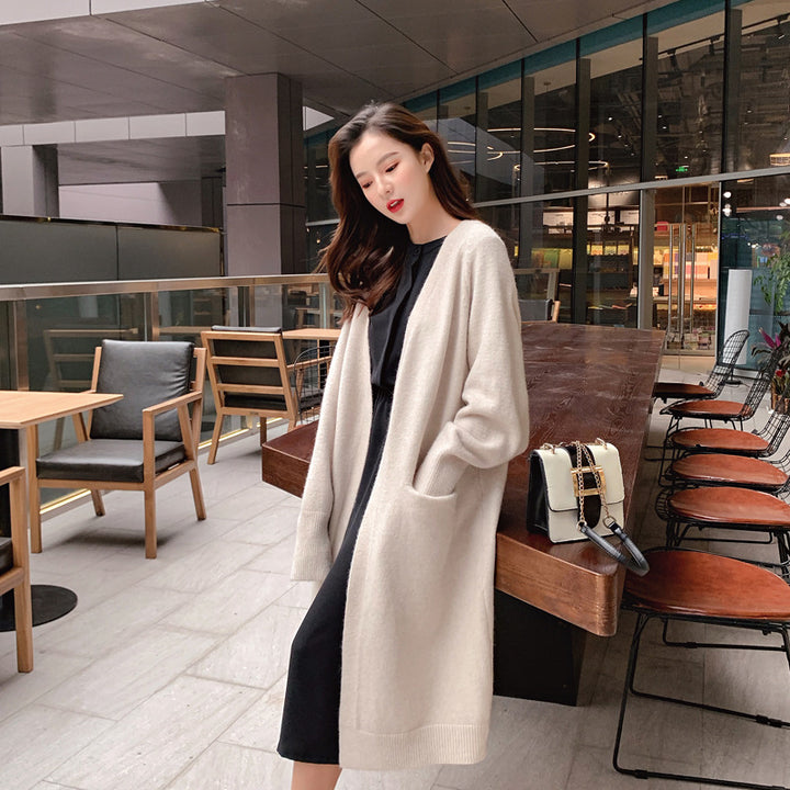 Damen Lässige Strickjacke mit tiefen Taschen und offenem Schnitt Drune