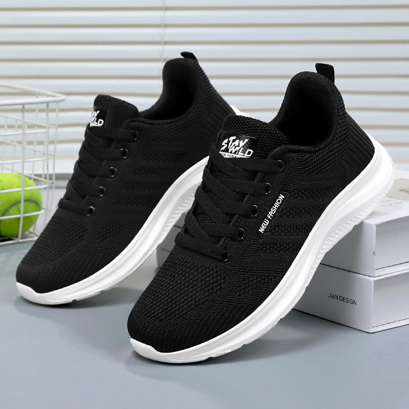 Damen nan gestrickter Schnür-Sneaker mit 3D-Strickobermaterial, verstärkter Zehenkappe und reaktiver EVA-Dämpfung Drune
