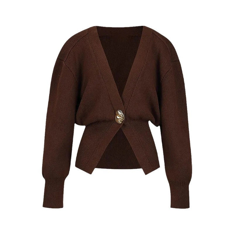 Damen modische Strickjacke mit elegantem Verschluss Drune