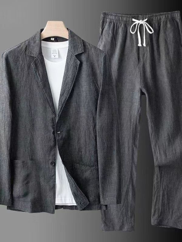 Herren lässiges Anzug-Set aus luftiger Baumwolle Drune