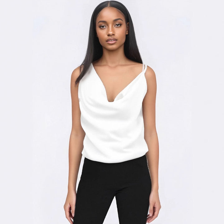 Damen elegant drapiertes Top Drune