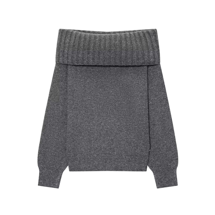 Damen Elegante Strickpullover mit überschnittenen Schultern Drune