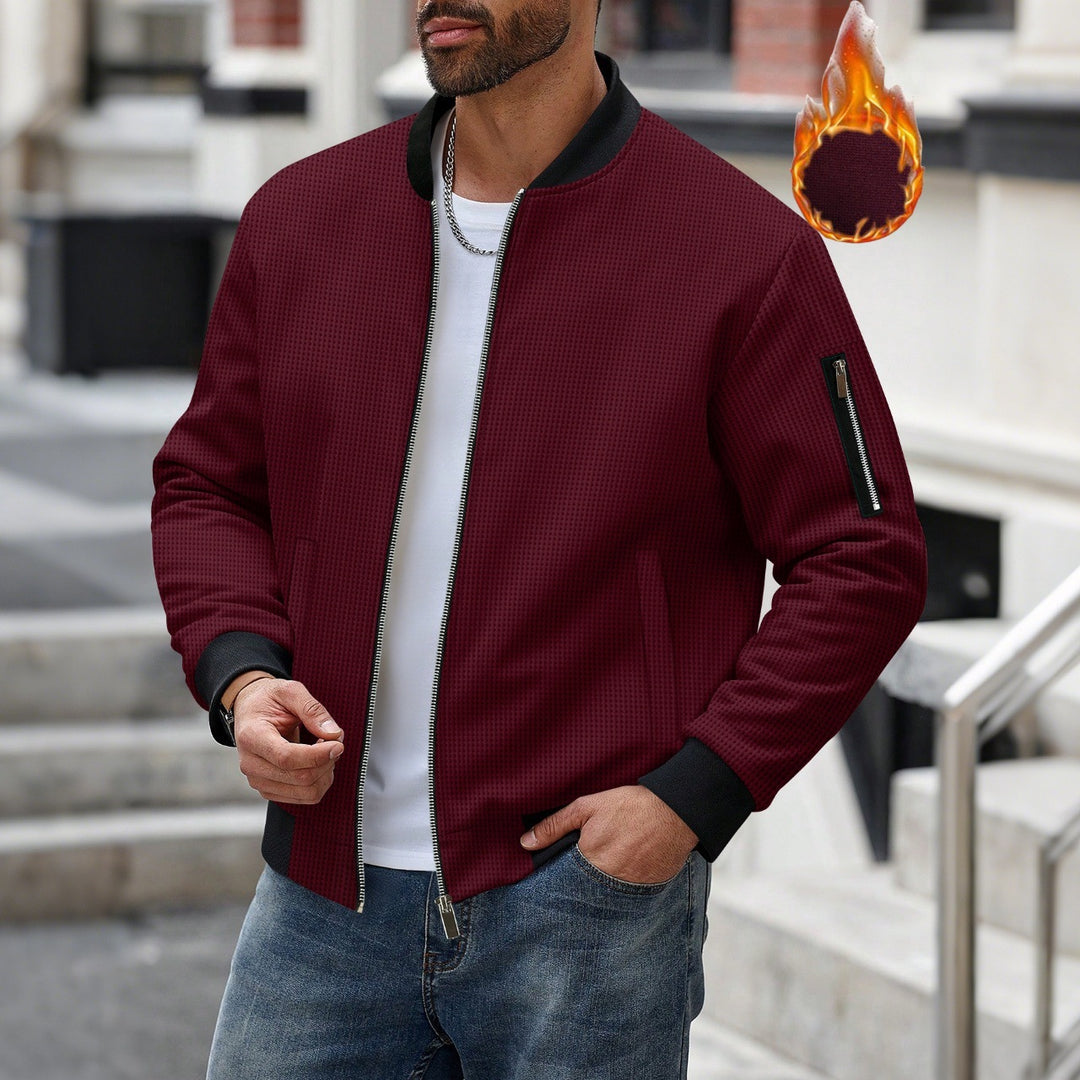 Herren lässige Bomberjacke mit innovativen Stoffstrukturen und praktischem Reißverschluss Drune