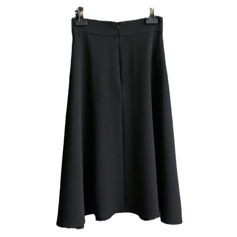 Damen Eleganter Midi-Rock mit verstellbarem Taillengürtel Drune