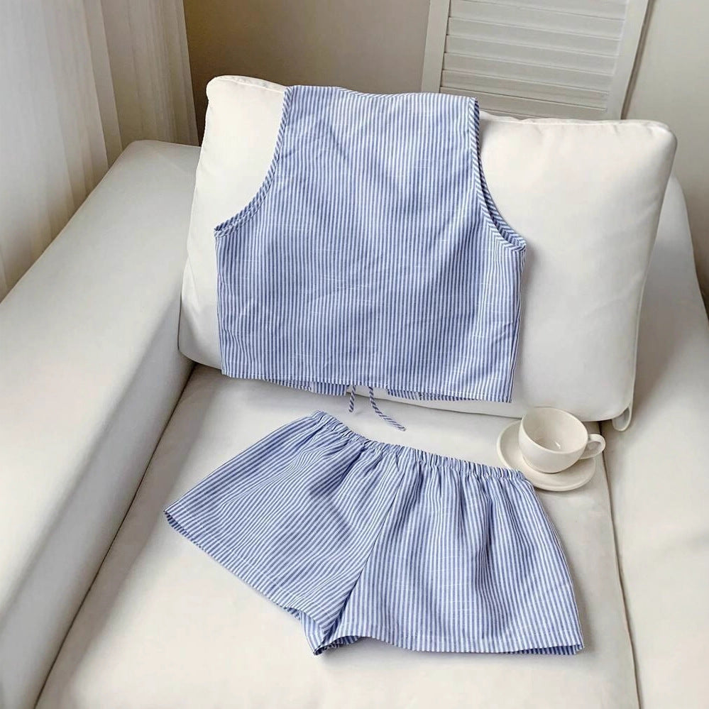 Damen Lässiges Zweiteiliges Set mit Bindegürtel Drune
