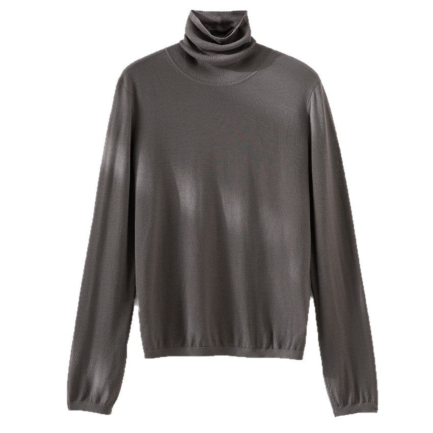 Damen Ultraleichter Feinstrick-Rollkragenpullover mit schlanker Silhouette und fein gerippten Abschlüssen Drune