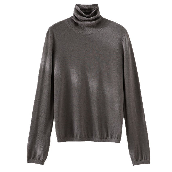 Damen Ultraleichter Feinstrick-Rollkragenpullover mit schlanker Silhouette und fein gerippten Abschlüssen Drune