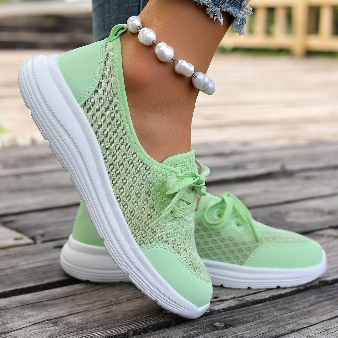 Damen Leichte und atmungsaktive Sneakers mit Netzstruktur Drune