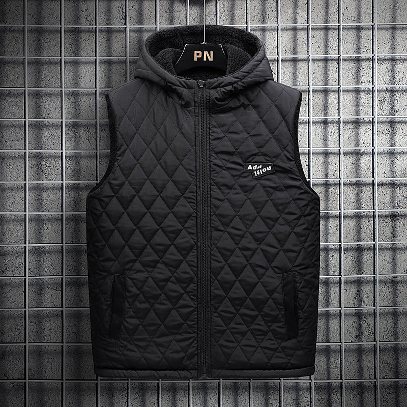 Herren Teddy-Fleece-Weste mit Stehkragen, Reißverschluss und aufgesetzten Taschen Drune