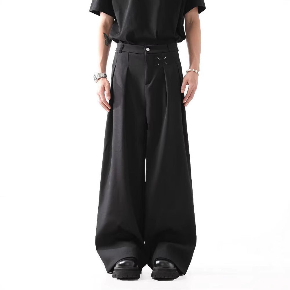 Herren Weite Anzughosen mit dekorativen Falten Drune