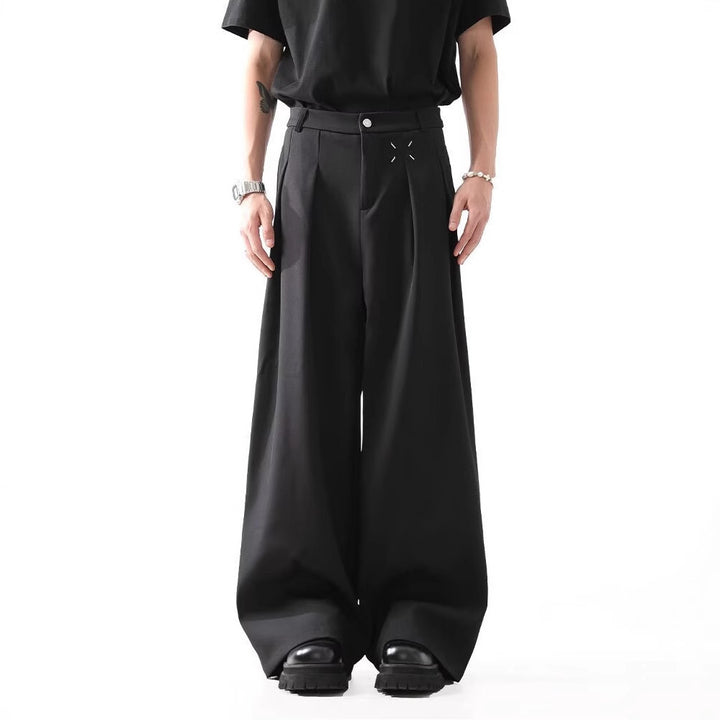 Herren Weite Anzughosen mit dekorativen Falten Drune