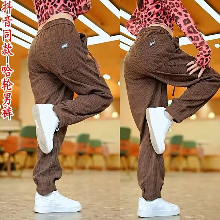 Damen Lässige Freizeithose mit hohem Bund und seitlichen Taschen Drune