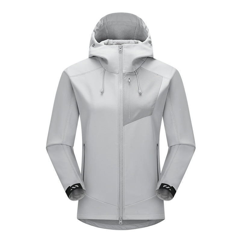 Unisex Softshell Outdoorjacke mit Kapuze, winddicht und elastisch Drune