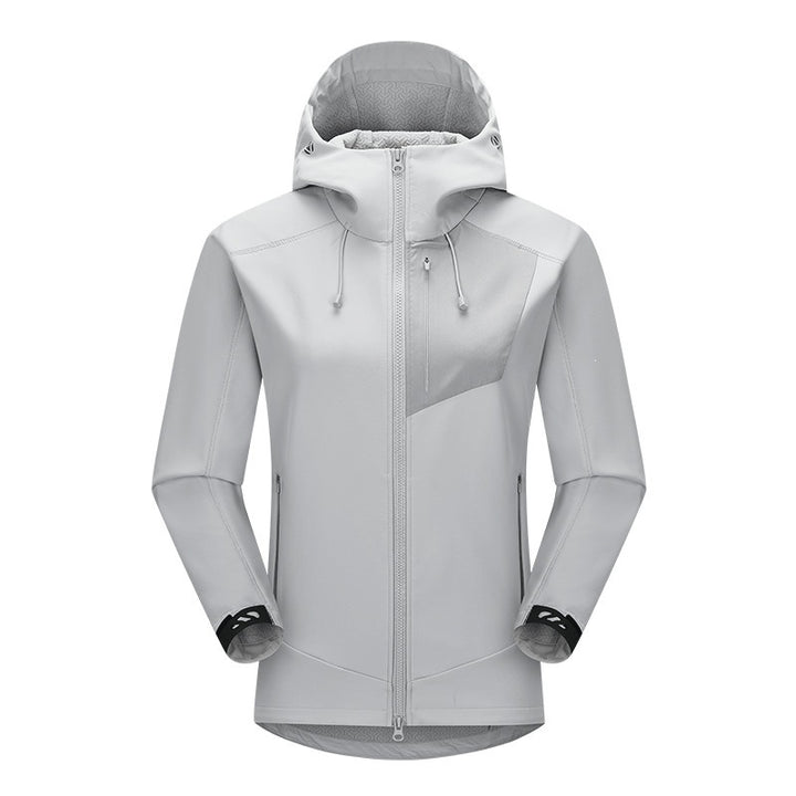 Unisex Softshell Outdoorjacke mit Kapuze, winddicht und elastisch Drune