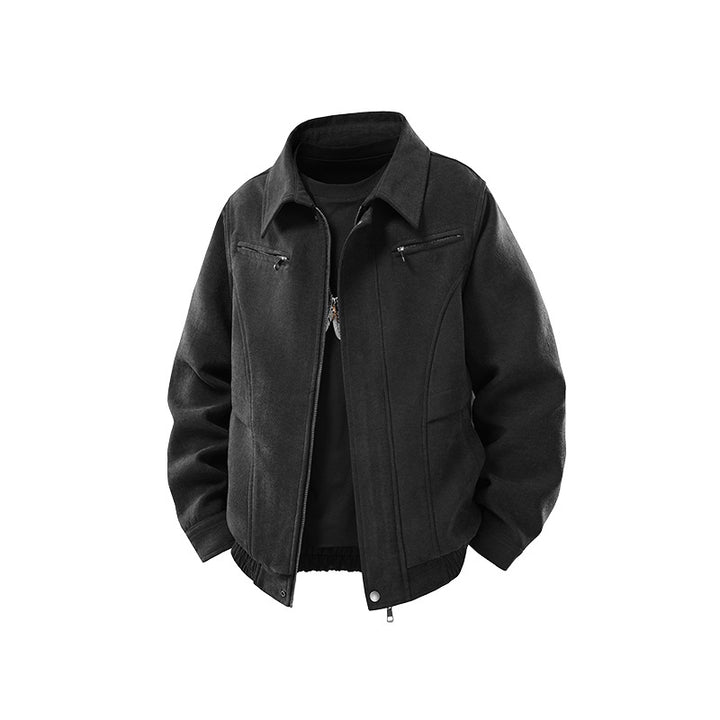 Herren Kurzjacke aus Wollmix mit verdecktem Reißverschluss und Brusttaschen Drune