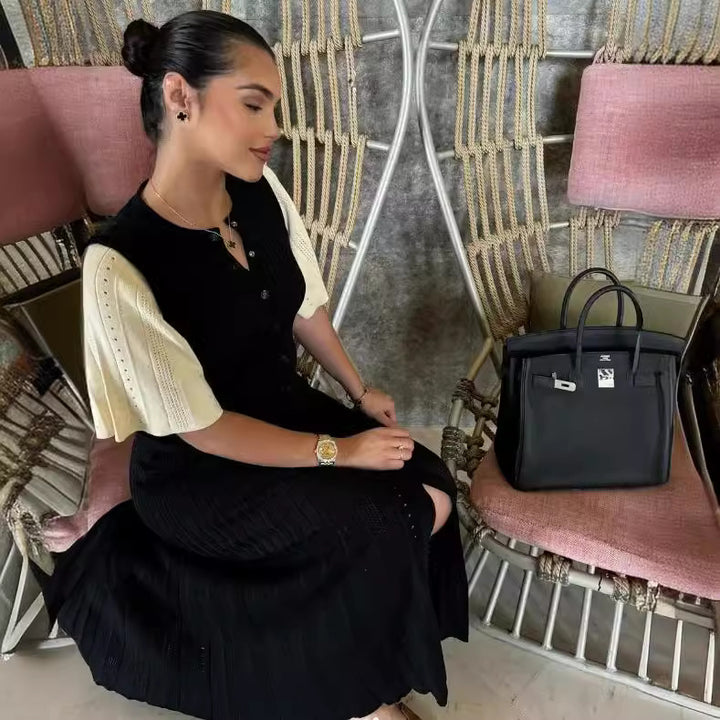 Damen Strickkleid mit lässigen Puffärmeln Drune
