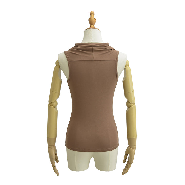 Damen ärmelloses Cowl-Top aus weichem, elastischem Material Drune