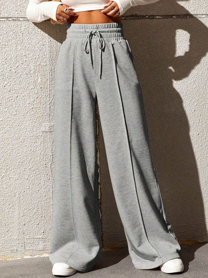 Damen Weite Sporthose mit elastischem Bund und seitlichen Taschen Drune