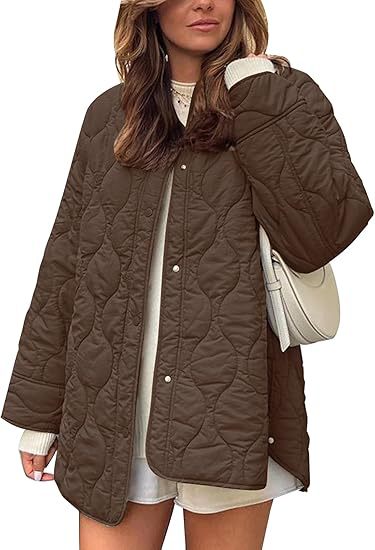 Damen Steppjacke im Oversize Design mit gewölbter Steppung und seitlichem Schlitz Drune