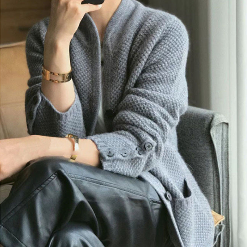 Damen Strickjacke mit strukturiertem Muster und praktischen Taschen Drune